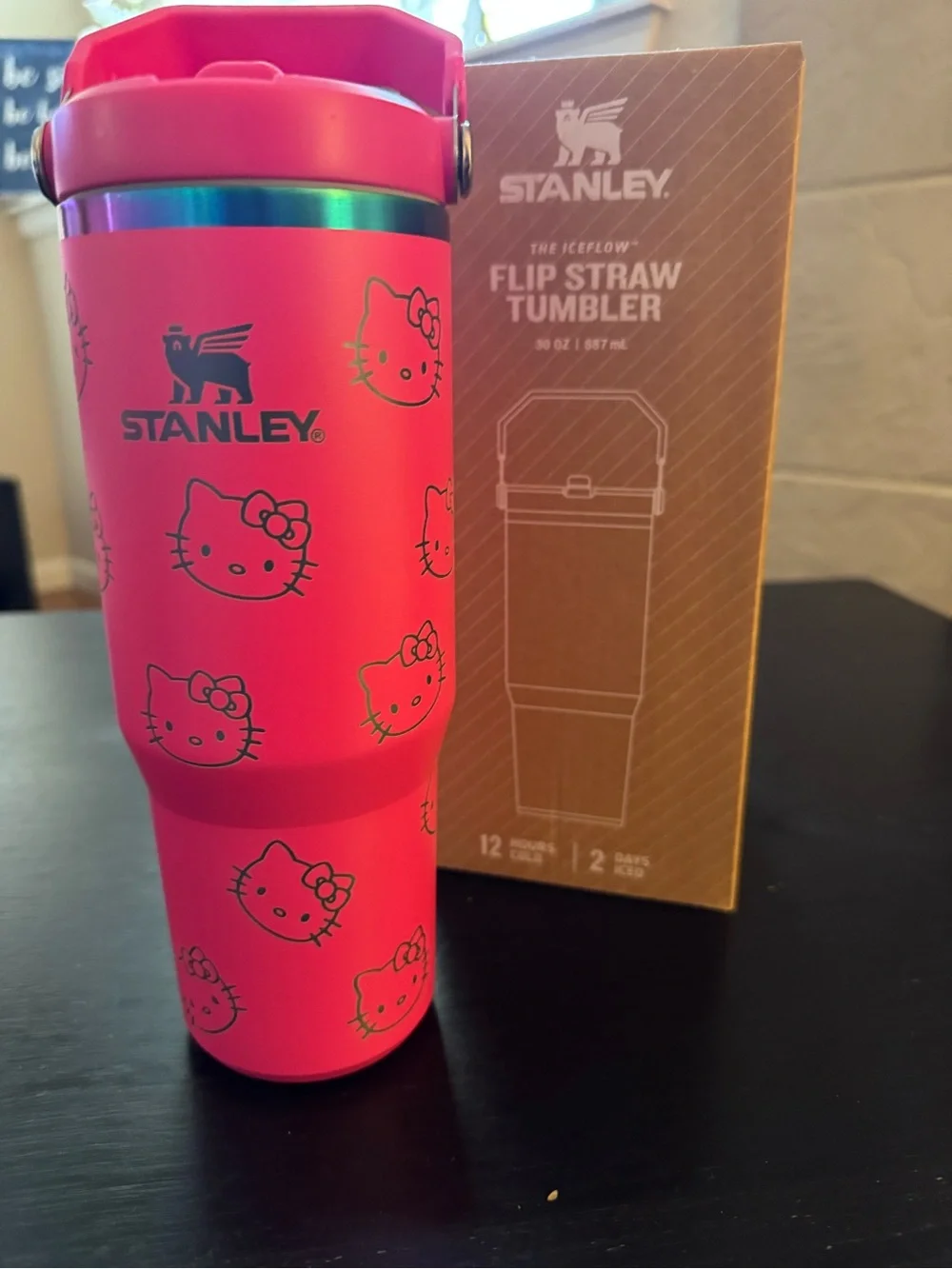 Stanley Hot Pink Hello Kitty Travel Tumbler with Carry Handle, 30oz. - Picture 4 of 5